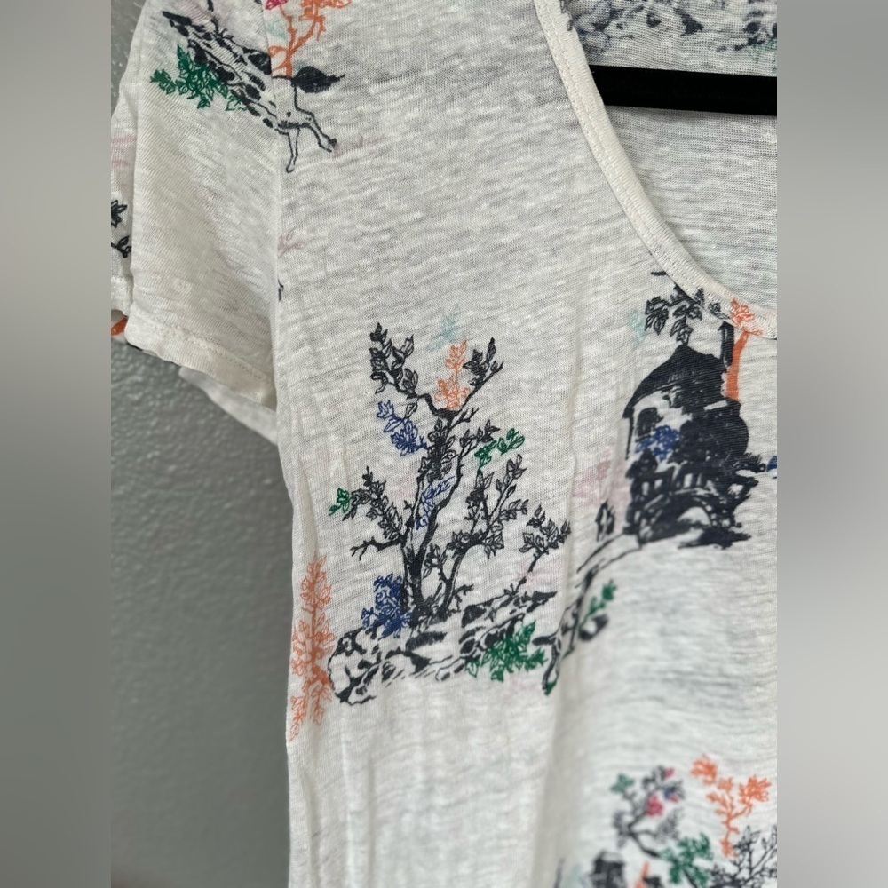 Joie Women’s Patterned Scoop Neck Short Sleeve Top Tee. Size: Medium. - Picture 8 of 13